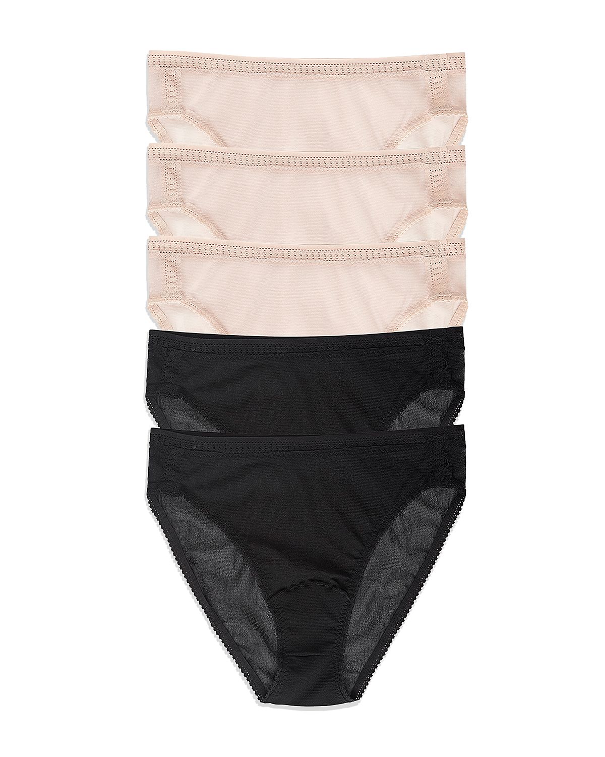 On Gossamer Mesh High Cut Briefs, Set of