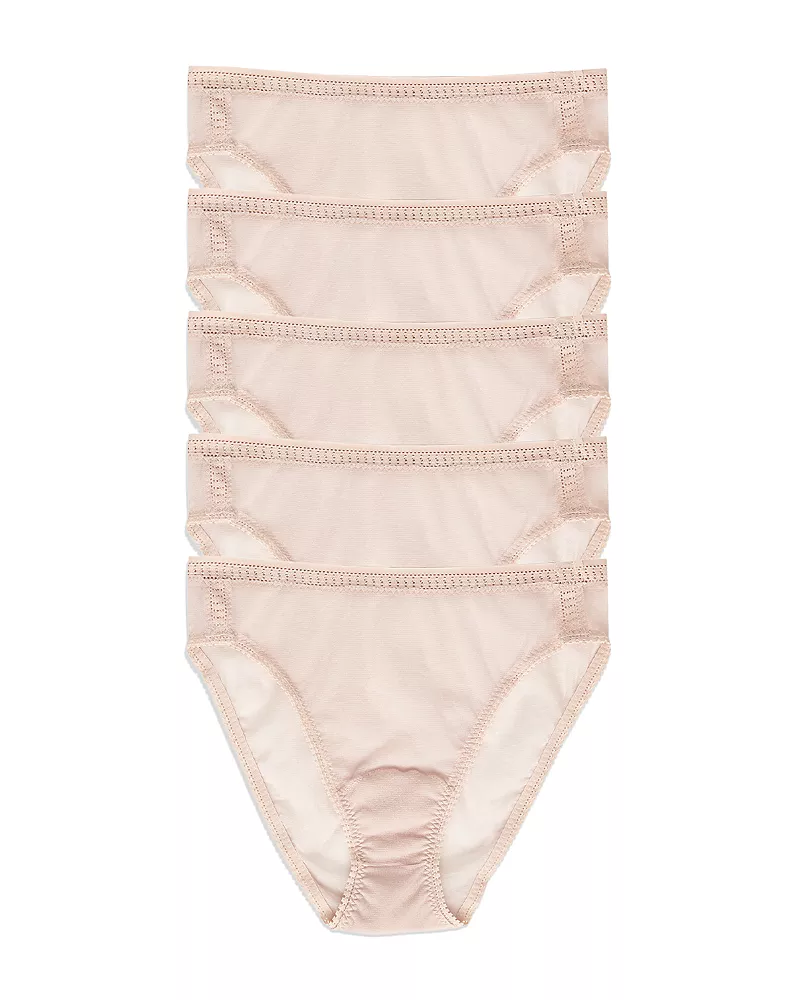On Gossamer Mesh High Cut Briefs, Set of 5