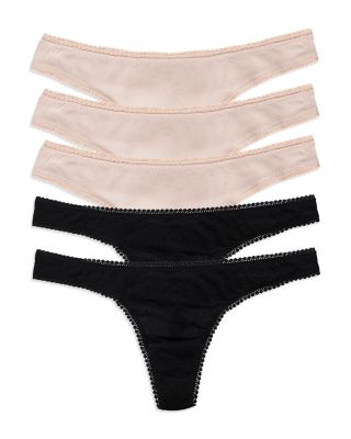 Mesh High Cut Thongs, Set of 5