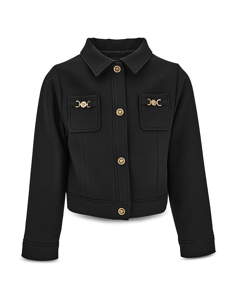 Versace Girls Black Medusa Jacket In Black