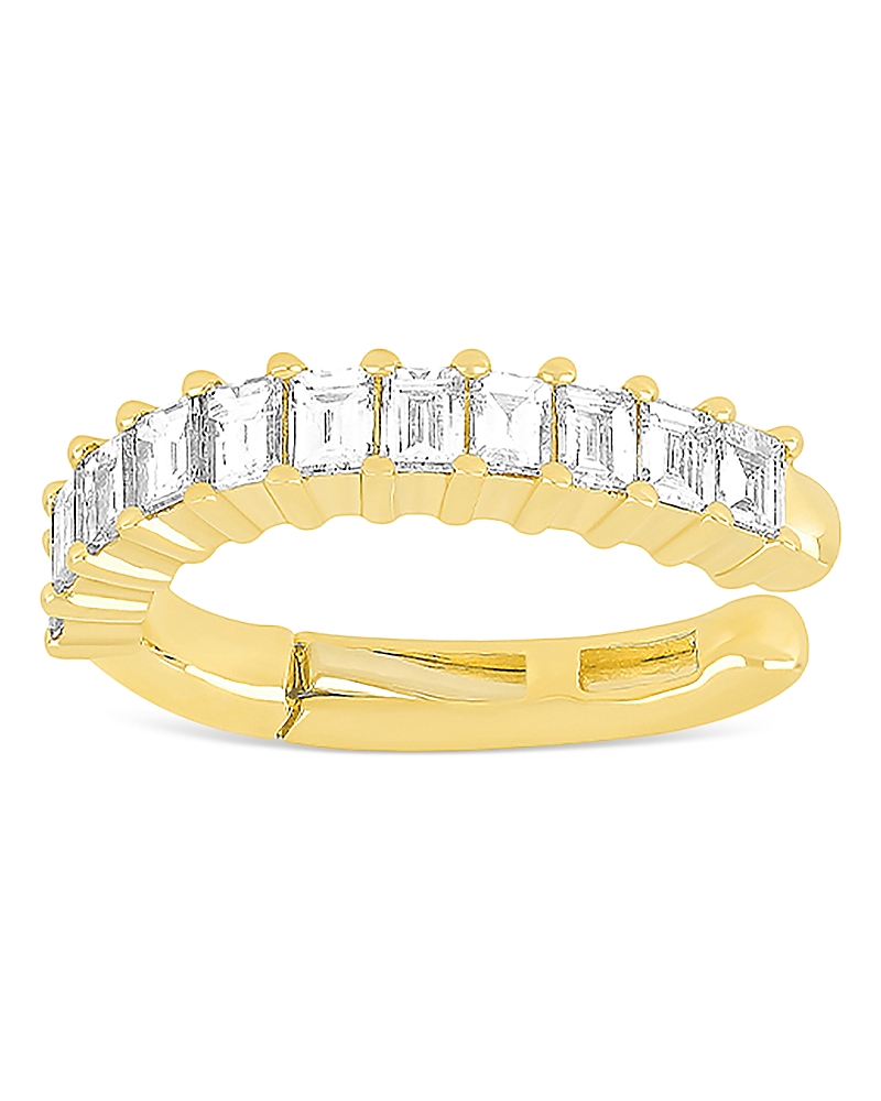 Ef Collection Baguette Diamond Single Ear Cuff In Gold
