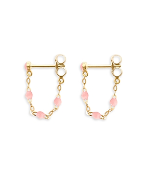 Gigi Clozeau 18k Yellow Gold Classic Gigi Chain Earrings In Pink/gold