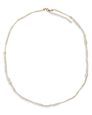 WWAKE - 14K Yellow Gold Cultured Freshmwater Pearl Collage Necklace, 14-16"