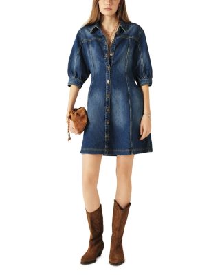 ba&sh denim dress 1H25LIA_LIGHTUSEDBLUE