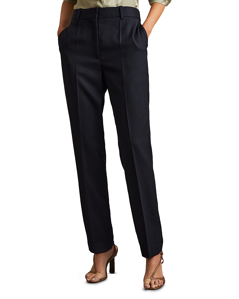 Reiss Navy Textured Slim Fit Suit Trousers In Navy