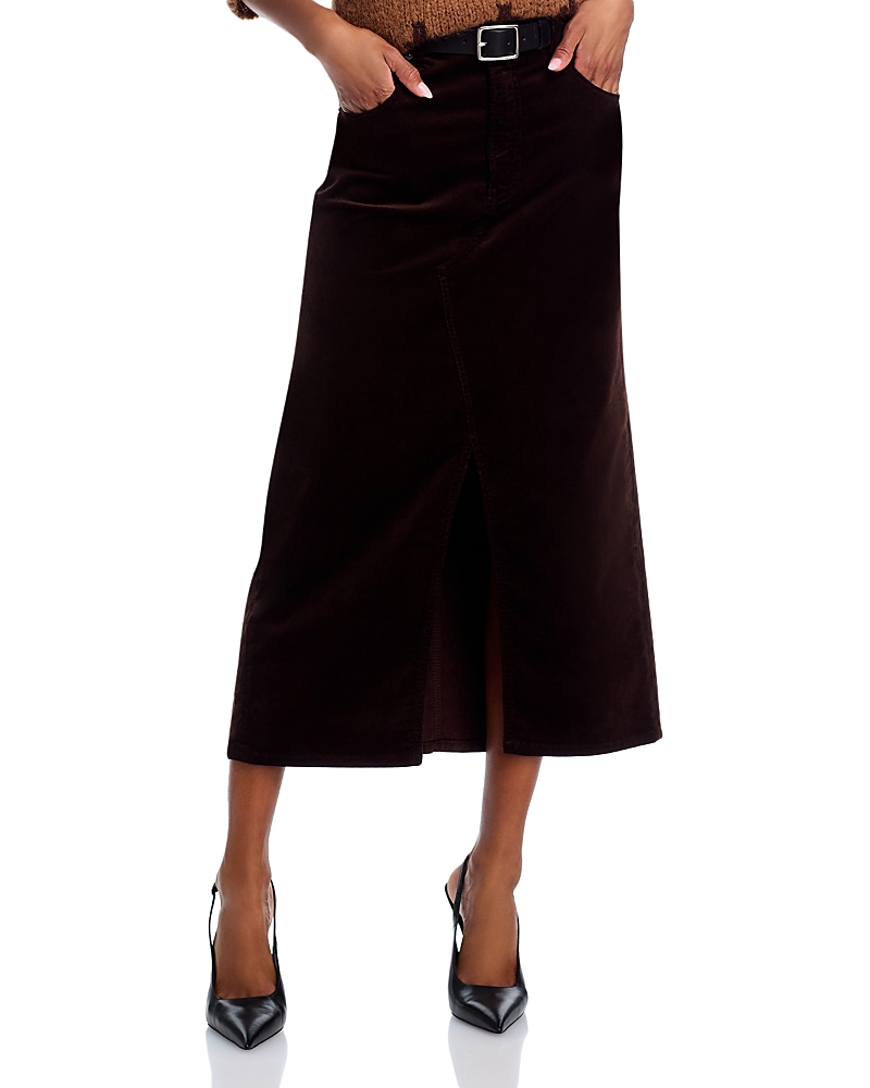 Frame Corduroy Midaxi Skirt In Espresso In Brown