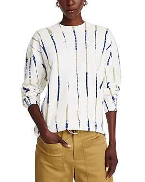 Shop Proenza Schouler White Label Blake Striped Sweatshirt In White/navy