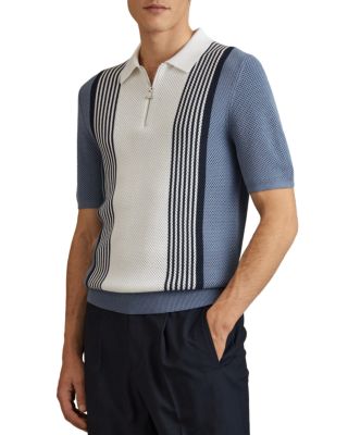 REISS - Berlin Striped Half Zip Polo Shirt