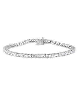 Bloomingdale's Fine Collection - Diamond Princess Cut Tennis Bracelet in 14k White Gold, 5.0 ct. t.w.