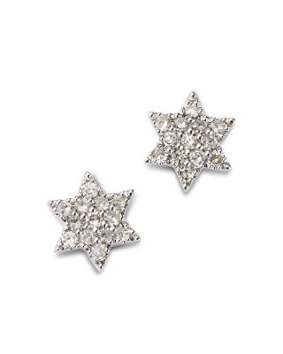 Bloomingdale's Fine Collection - Diamond Pav&eacute; Star of David Stud Earrings in 14K White Gold, 0.10 tcw
