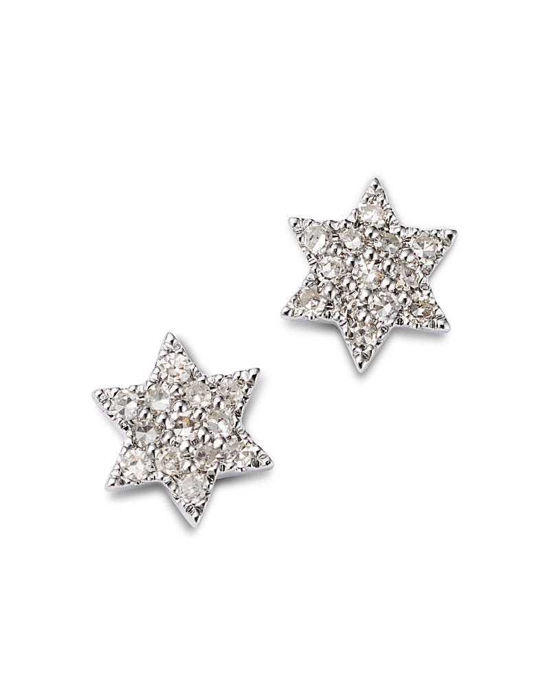Bloomingdale's Diamond Pave Star Of David Stud Earrings In 14k White Gold, 0.10 Ct. T. W. In White