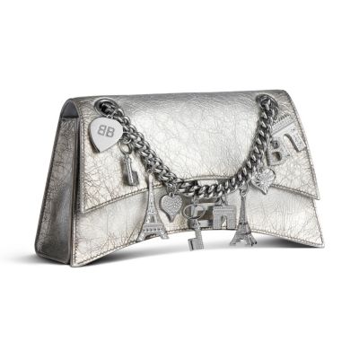 Crush Small Chain Bag Dirty Effect with Souvenirs and Rhinestones