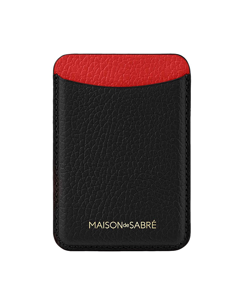 Maison De Sabre Leather Magsafe Wallet In Rouge Noir