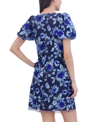 Floral Puff Sleeve Shift Dress