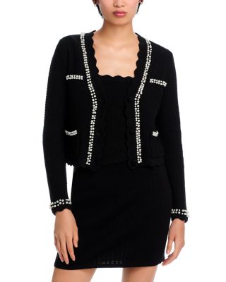 AQUA - Faux Pearl Embellished Cardigan - Exclusive