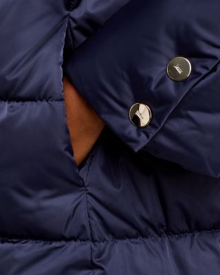 Sateen Quilted A Line Coat