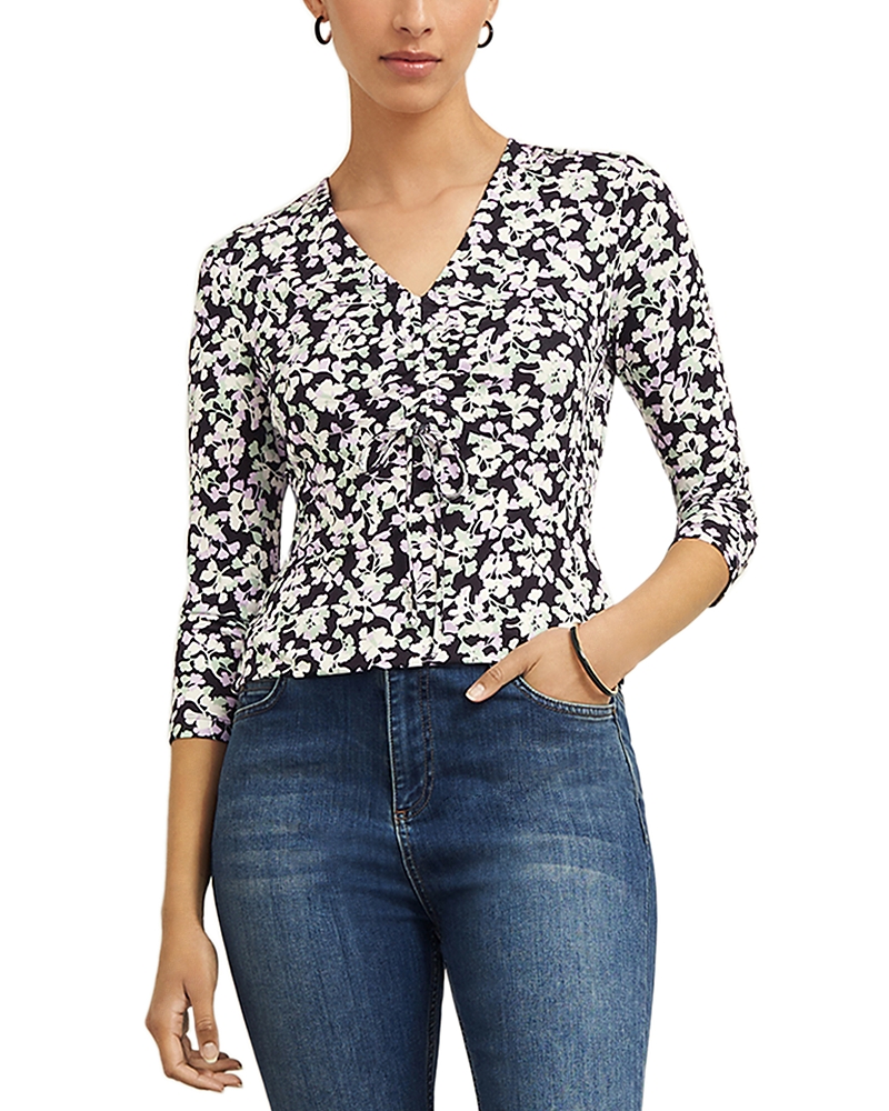 Hobbs London Simmy Printed Top In Navy Multi