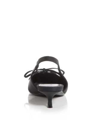 Women&#39;s Knife Bow Slingback Kitten Heel Pumps