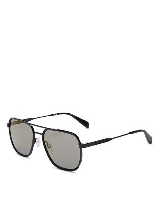 NEW Rag & Bone 54mm Square Sunglasses Rag & Bone RAG 54mm Rectangle Matte Black / Green Sunglasses  main image 4