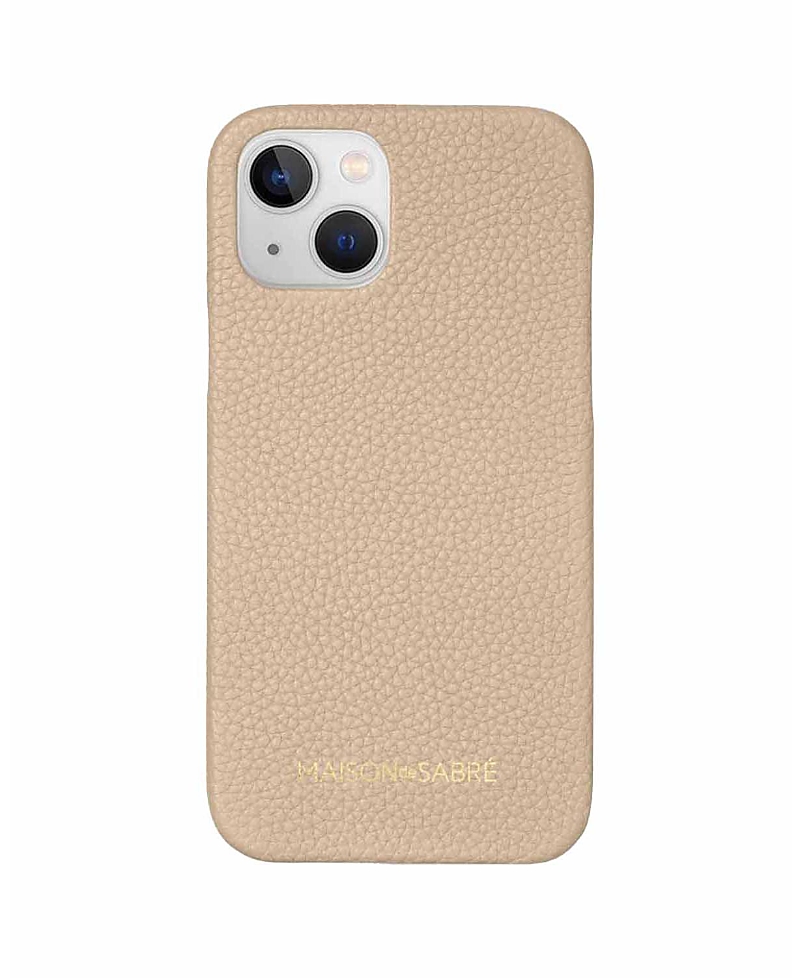 Maison De Sabre Leather Phone Case (iphone 13) In Saharan Nude