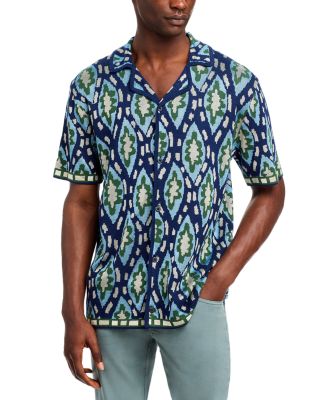 Scotch & Soda - Geo Jacquard Knit Regular Fit Button Down Camp Shirt