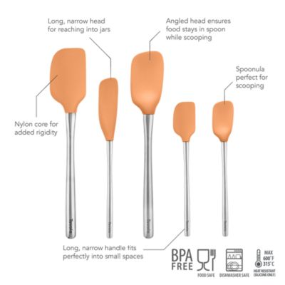 Flex-Core Silicone and Stainless Steel 5-Piece Spatula Set