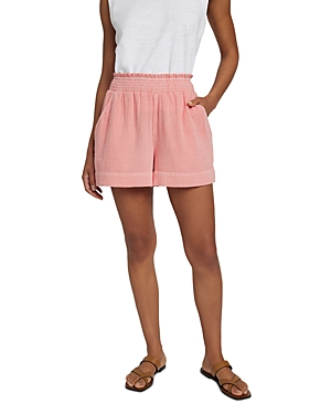 Shop Faherty Dream Gauze Shorts In Coral