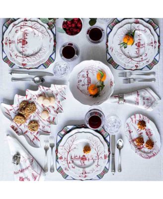 Country Estate Winter Frolic Ginger Jar Place Card Holder Set of 4