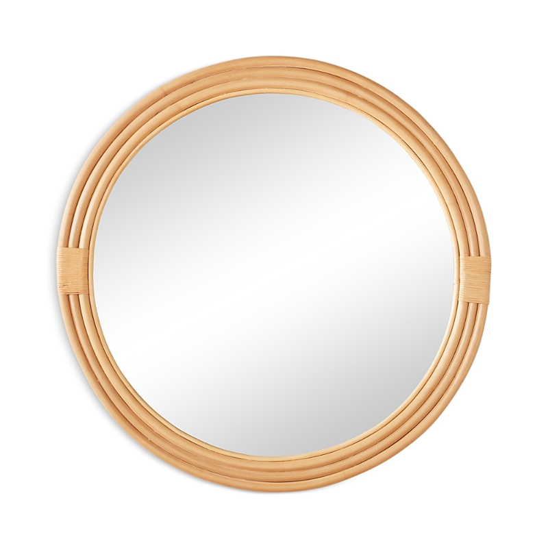 Woven Pelicano Large Round Mirror In Natural