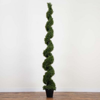 9' UV Resistant Artificial Rosemary Spiral Topiary Tree (Indoor/Outdoor)