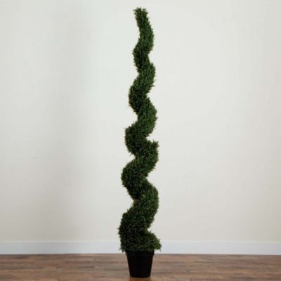 8' UV Resistant Artificial Rosemary Spiral Topiary Tree (Indoor/Outdoor)
