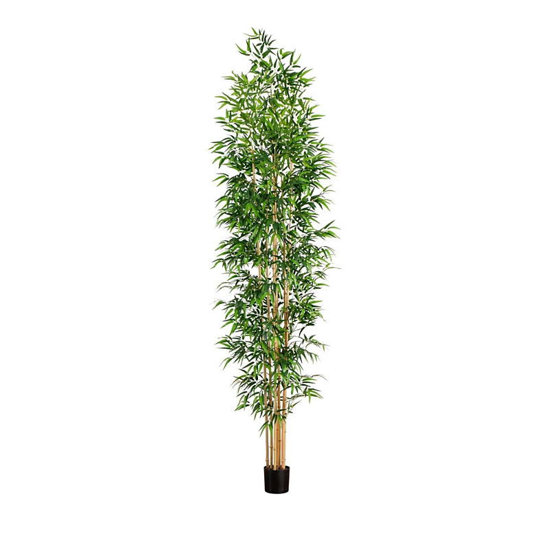 Nearly Natural 11ft. Artificial Bamboo Tree With Real Bamboo Trun In Green