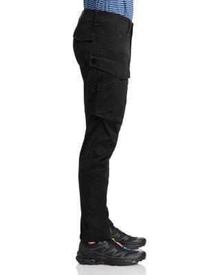 Rovic Zip 3D Regular Tapered Fit Cargo Jeans in Dark Black Brand Name