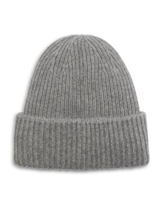 Logo Detail Rib Knit Cashmere Hat