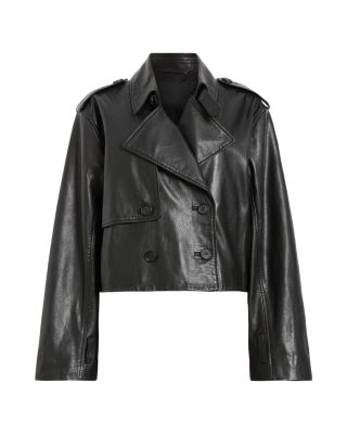 Hendry Leather Cropped Trench Coat
