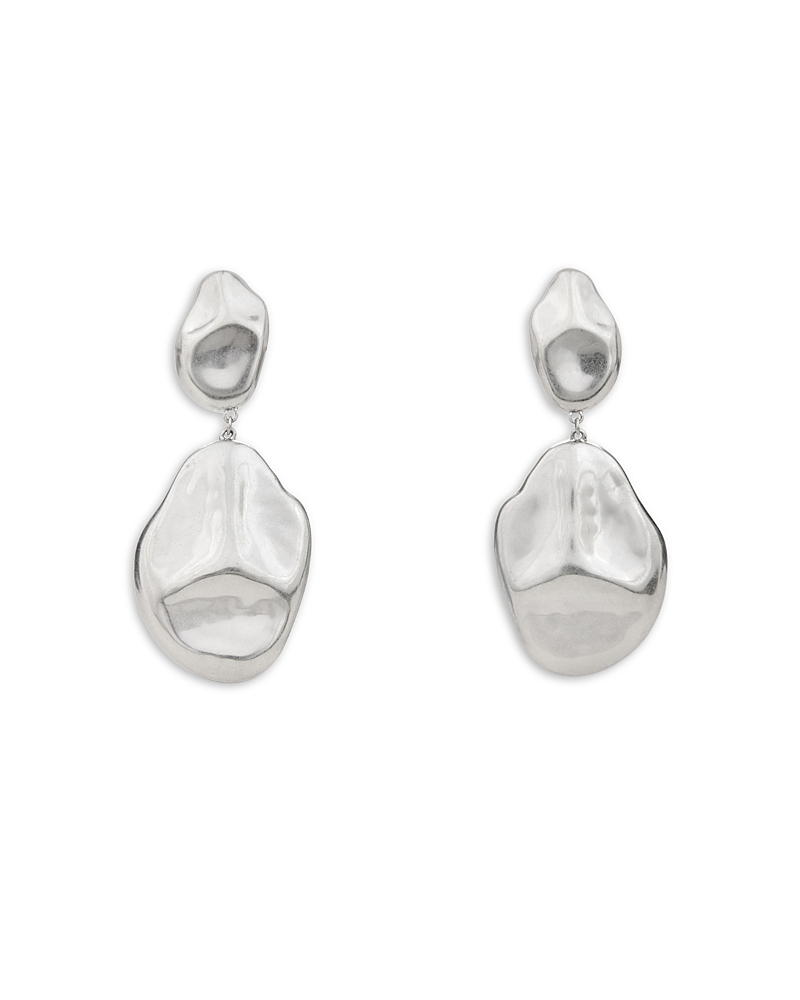 CULT GAIA DUNIA HAMMERED NUGGET CLIP ON DROP EARRINGS IN GOLD TONE