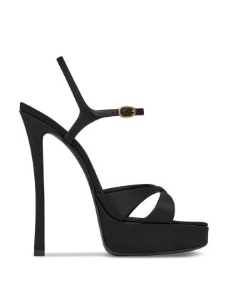 Saint Laurent - Debbie Platform Sandals in Satin Crepe