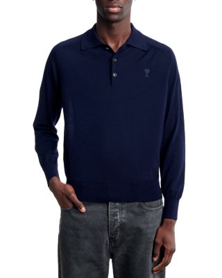 AMI - Classic Ami De Coeur Regular Fit Wool Polo Shirt