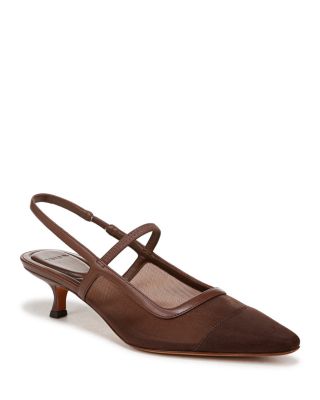 Vince - Women's Venice Pointed Toe Mesh Kitten Heel Slingback Pumps