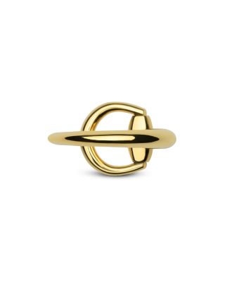 18K Yellow Gold Horsebit Polished Statement Ring
