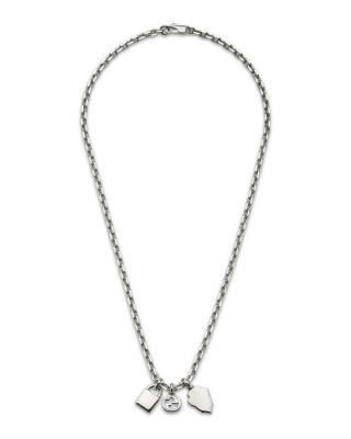 Sterling Silver Trademark Three Charm Logo Pendant Necklace, 20"