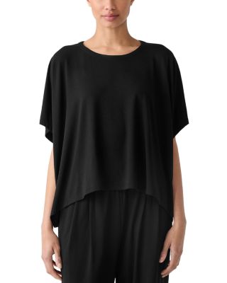 Eileen Fisher Maglia Boxy Long – Donna – Tencel Lyocell Nero – Nuova Con Etichette