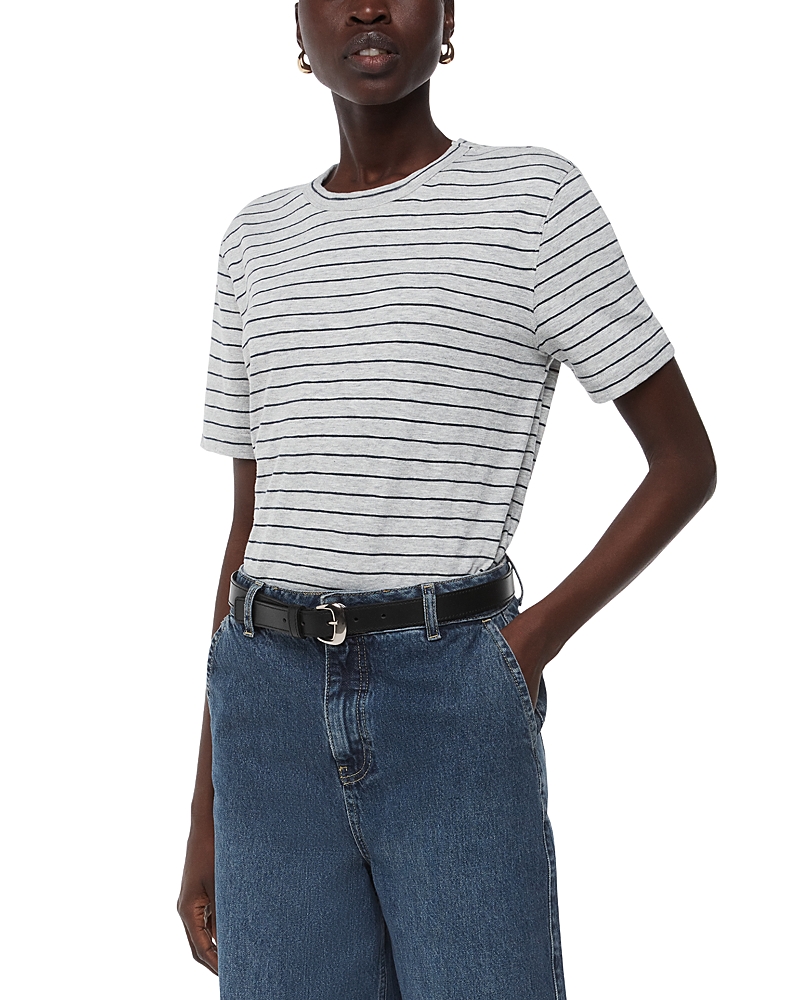 Whistles Emily Ultimate Stripe T-shirt In Grey/multi
