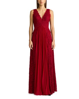 Zac Posen Pleated Lace Gown | Bloomingdale's