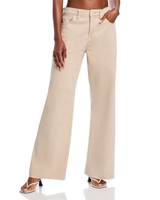 Good American - Good Ease High Rise Wide Leg Relaxed Jeans in Sand 004