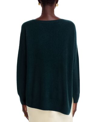 Boat Neck Side Slit Asymmetrical Sweater - Exclusive