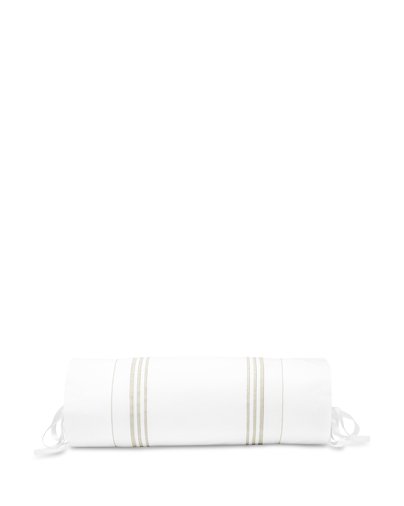 Pratesi Tre Righe Neckroll Sham In White/sage