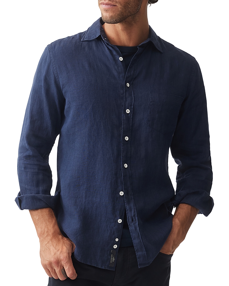 Rodd & Gunn Seaford Linen Button-up Shirt In Navy