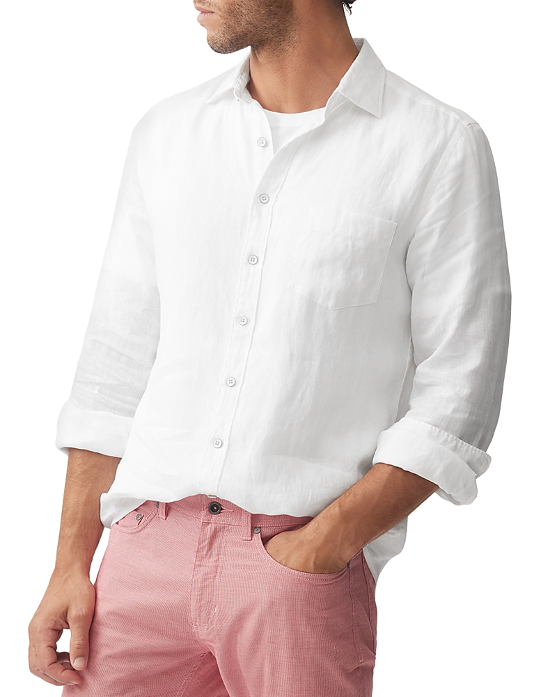 Rodd & Gunn Palm Beach Linen Short Sleeve Shirt In Snow In Coconut