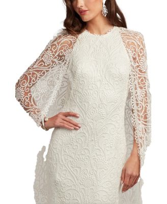 Piers Embroidered Cape Gown